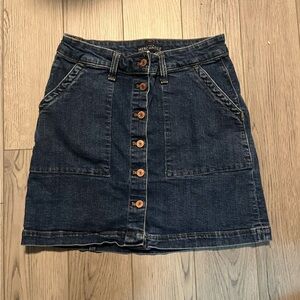 J. Crew Dark Denim Skirt with Button Front